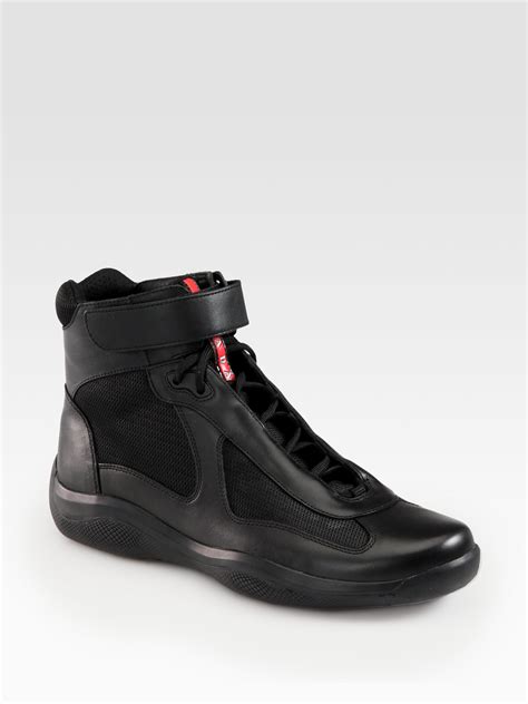 high top Prada sneakers